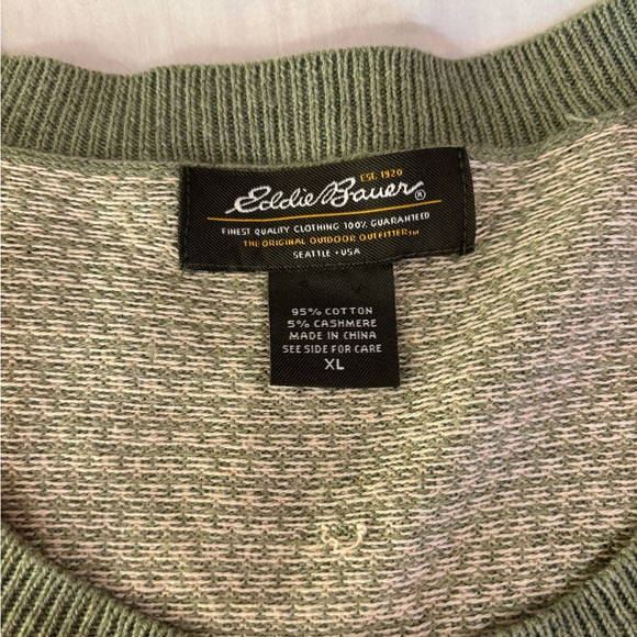 XL Green Button-Up Sweater with Pockets - Picture 5 of 5